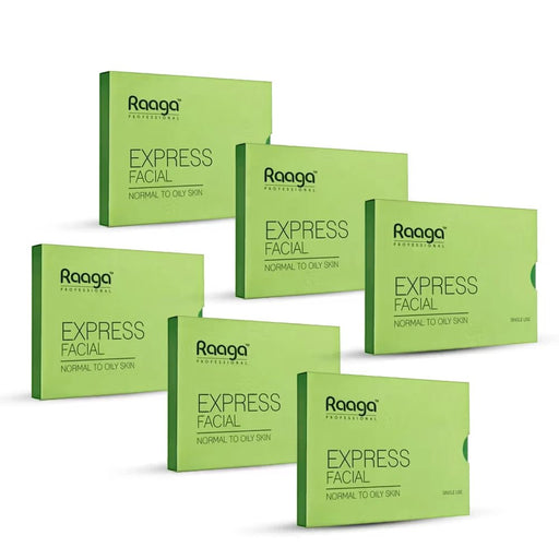 Raaga Professional Express Facial Kit revitalises and improves skin texture | Normal to Oily Skin, 35 g (Pack of 6) - Cavinkart