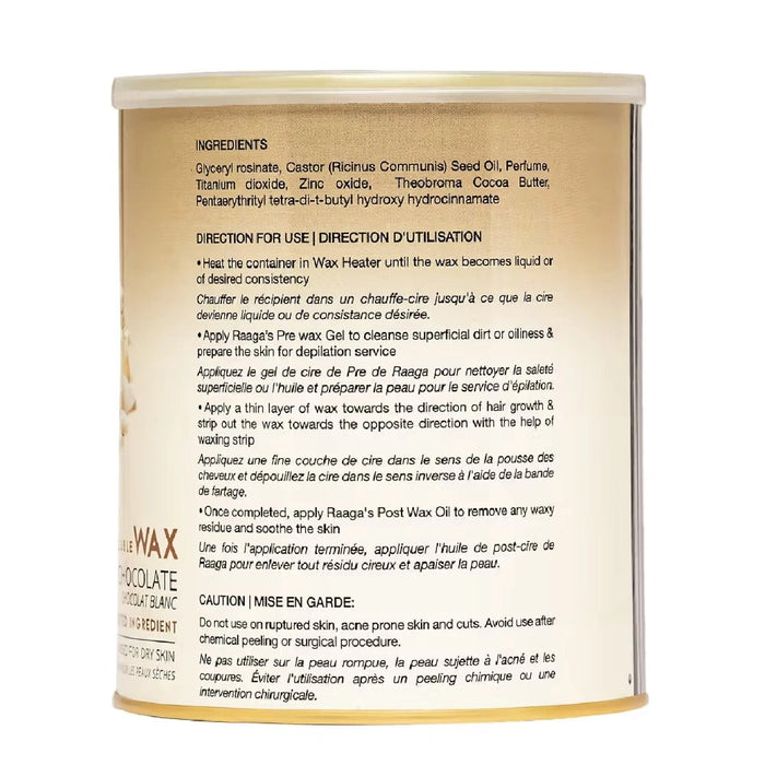 Raaga Professional Liposoluble Wax, White Chocolate, 800ml | Full Body White Chocolate Wax | Pain - free Waxing process - Cavinkart