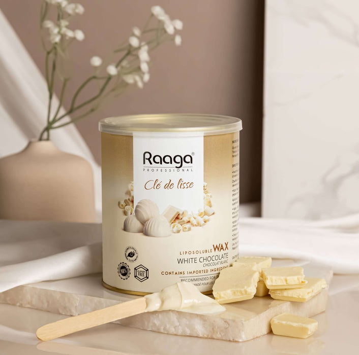 Raaga Professional Liposoluble Wax, White Chocolate, 800ml | Full Body White Chocolate Wax | Pain - free Waxing process - Cavinkart