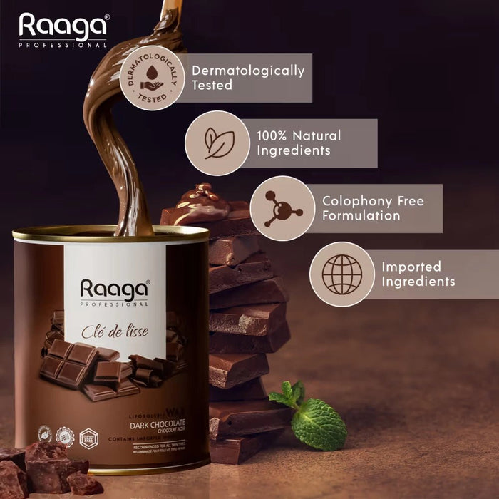 Raaga Professional Liposoluble Wax with Dark Chocolate | Pain free waxing suitable for All skin types, 800ml - Cavinkart