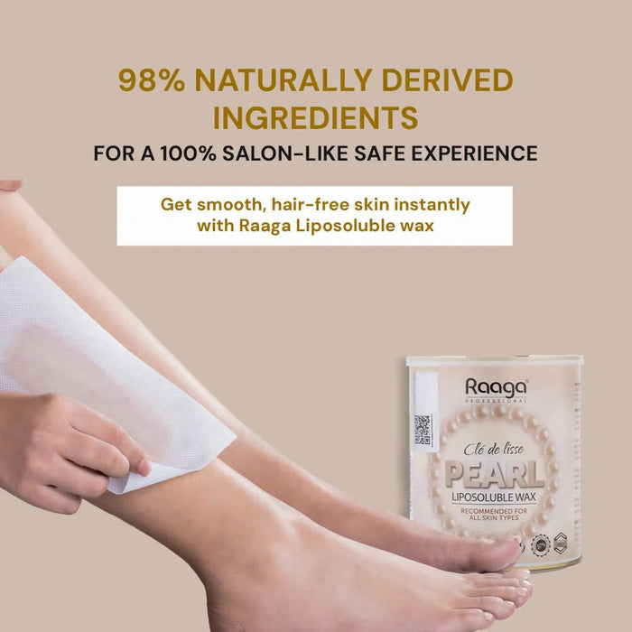 Raaga Professional Liposoluble Wax with Pearl Extract |Refreshing and smooth hair removal | Suitable for All Skin Types, 800ml - Cavinkart