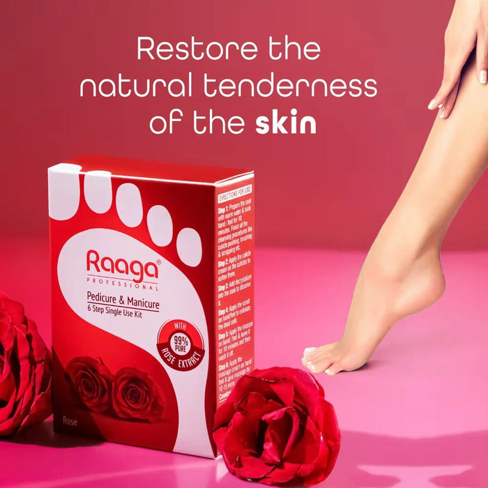Raaga Professional Manicure Pedicure Rose, 63g | Rose Petals Infused Professional Manicure Pedicure cream - Cavinkart