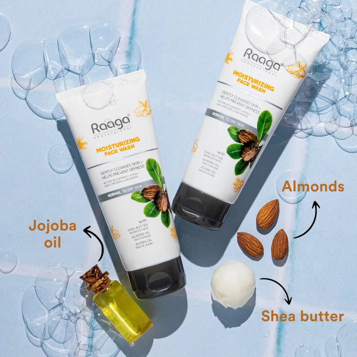 Raaga Professional Moisturizing Face Wash with Shea Butter, Jojoba, and Almond Oil, 80ml | For Normal to Dry Skin - Cavinkart