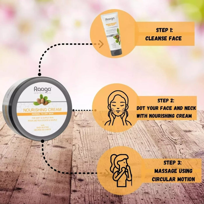 Raaga Professional Nourishing Cream, For Soft And Supple, Normal to Dry Skin, With Shea Butter, 50g | For Normal and Dry Skin - Cavinkart