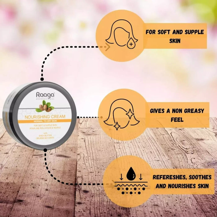 Raaga Professional Nourishing Cream, For Soft And Supple, Normal to Dry Skin, With Shea Butter, 50g | For Normal and Dry Skin - Cavinkart