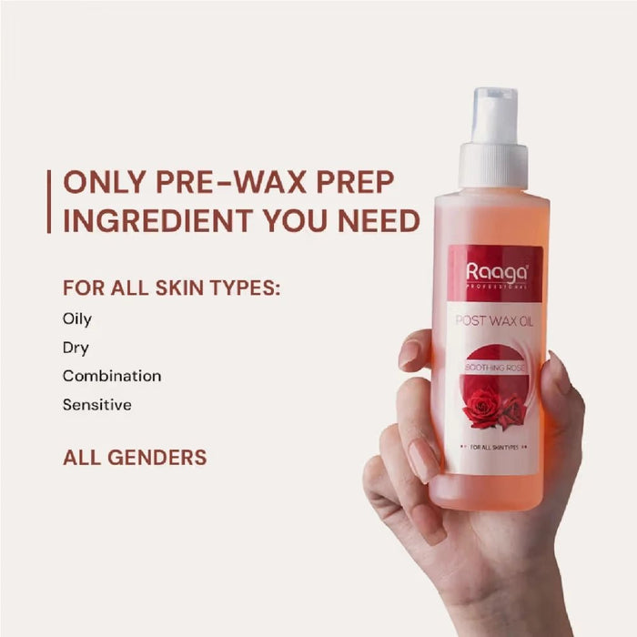 Raaga Professional Post Wax Oil with Soothing Rose and Cocoa Butter, 280 ml | Calms Redness & Hydrates Post - Waxing - Cavinkart