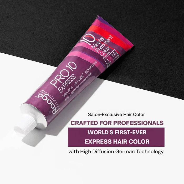 Raaga Professional Pro 10 Express Colour | 10 Minutes Permanent Hair Colour (Brown Red Iridescent Reflect 4.26) High Diffusion Technology & 5 Nourishing Essential Oils - 90 g - Cavinkart