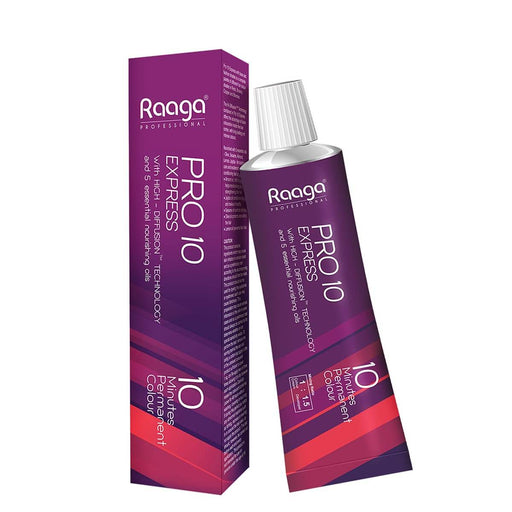 Raaga Professional Pro 10 Express Colour | 10 Minutes Permanent Hair Colour (Light Brown 5) High Diffusion Technology and 5 Nourishing Essential Oils - 90 gm - Cavinkart