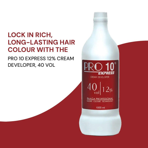 Raaga Professional Pro 10 Express Cream Developer | 40 Vol 12% (1000 ml) - Enhance Your Hair Color with Long - Lasting Results | Unlock Vibrant Color Brilliance - Cavinkart