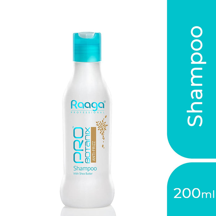 Raaga Professional Pro Botanix Anti Frizz Shampoo With Shea Butter, 200 ml | Smoothes & Controls Unruly Frizz | Deep Moisturization - Cavinkart