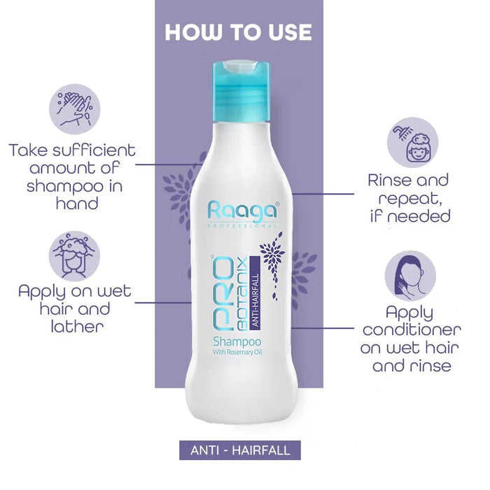 Raaga Professional Pro Botanix Anti - Hair Fall Shampoo with Rosemary Oil, 200 ml | Prevents Hair Breakage & Stimulates Hair Growth - Cavinkart