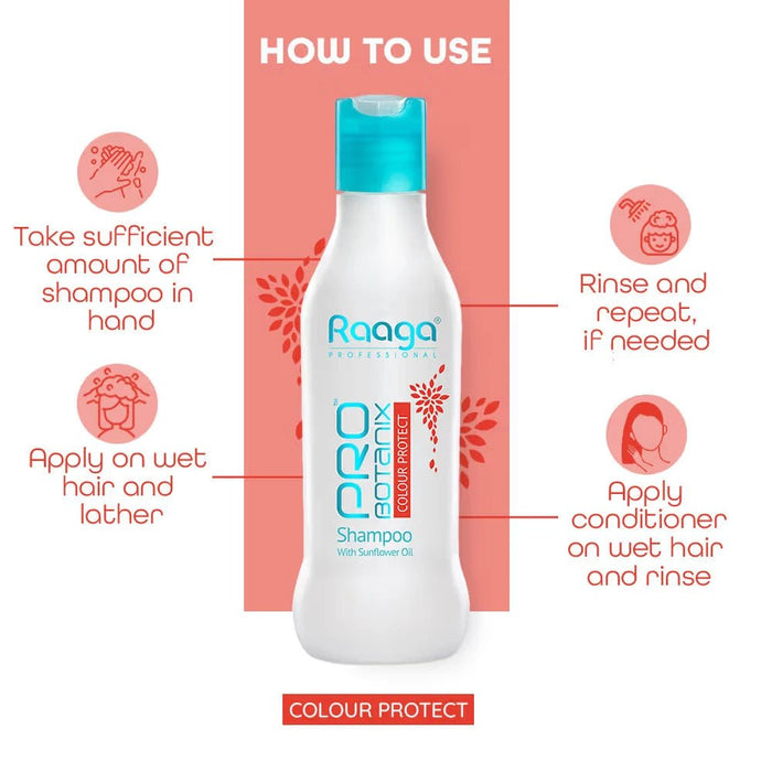 Raaga Professional Pro Botanix Colour Protect Shampoo with Sunflower Oil, 200 ml | Retains Hair Colour & Reduces Breakage - Cavinkart