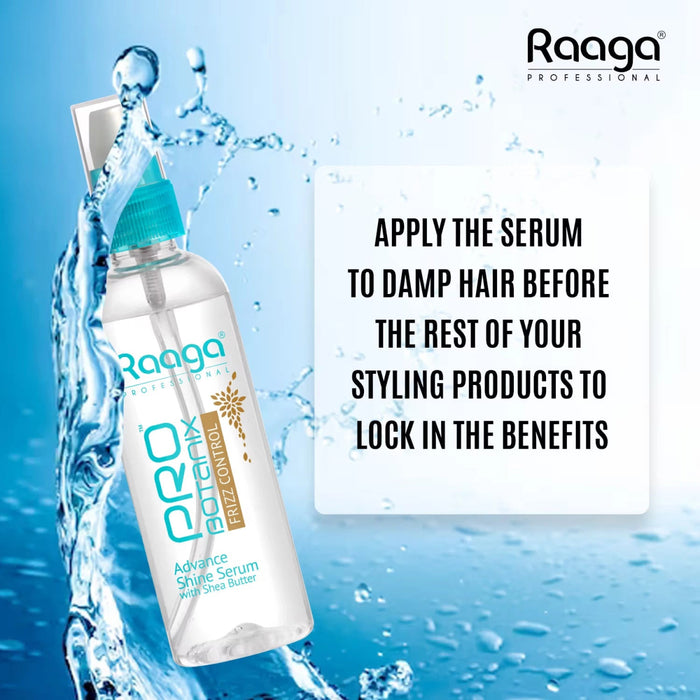 Raaga Professional Pro Botanix Frizz Control Hair Serum with Shea Butter | Advance Shine Non - Greasy Hair Serum for Smoothing (100 ml) - Cavinkart