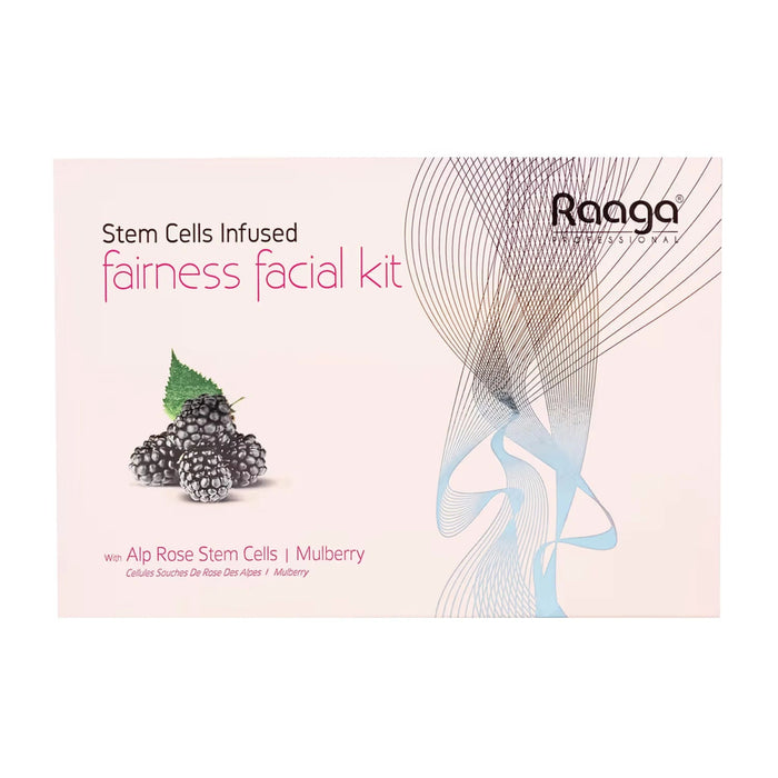 Raaga Professional Stemcell Fairness Facial Kit, Infused with Alp Rose Stem Cells & Mulberry, 61g | Skin Lightening & Regeneration - Cavinkart