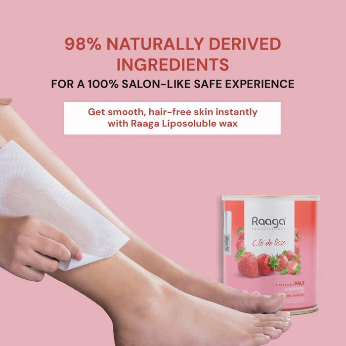 Raaga Professional Strawberry Liposoluble Wax for Body, 800ml | Nourishing & Colophony - Free Formula - Cavinkart