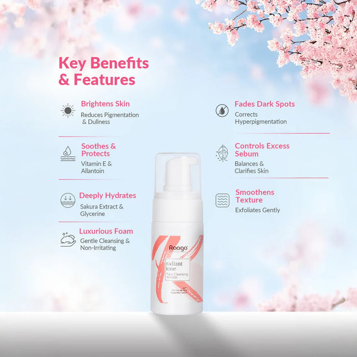 Radiant Tone Face Cleansing Mousse | Deep Cleanse Face Wash & Radiance Boost for Luminous Skin | 100ml - Cavinkart