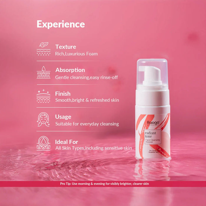 Radiant Tone Face Cleansing Mousse | Deep Cleanse Face Wash & Radiance Boost for Luminous Skin | 100ml - Cavinkart