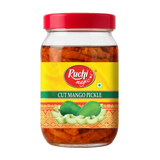Ruchi Magic Cut Mango Pickle, 1 kg | Tangy & Spicy Flavor, Perfect with Rotis, Rice, and Snacks | Made with Farm - Fresh Mangoes - Cavinkart