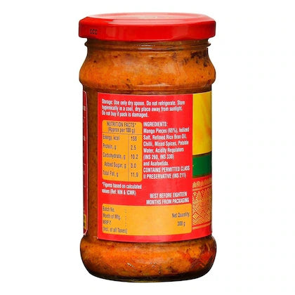 Ruchi Magic Cut Mango Pickle, 300g | Tangy & Spicy Flavor, Perfect with Rotis, Rice, and Snacks | Made with Farm-Fresh Mangoes