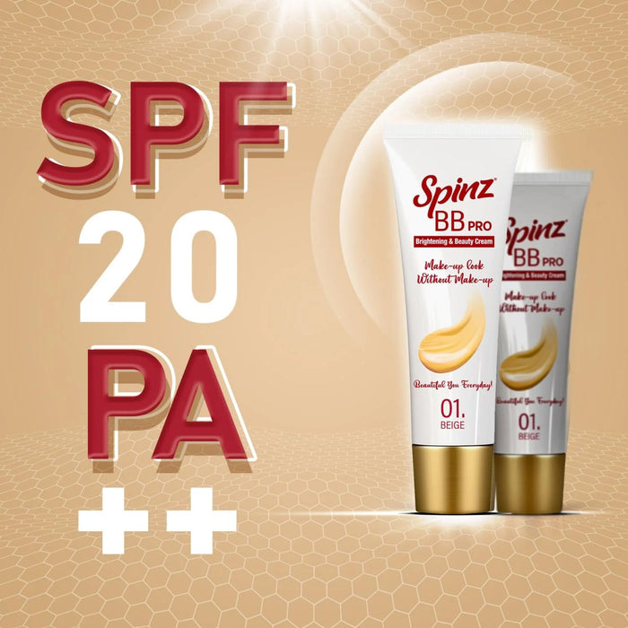Spinz BB Pro Brightening & Beauty Face Cream (Beige 01), 29g - Cavinkart