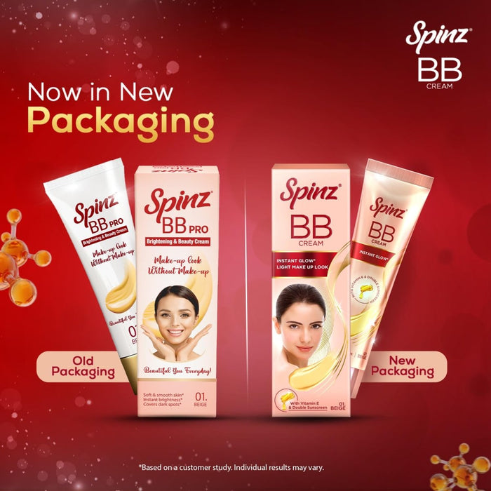 Spinz BB Pro Brightening & Beauty Face Cream (Beige 01), 29g - Cavinkart