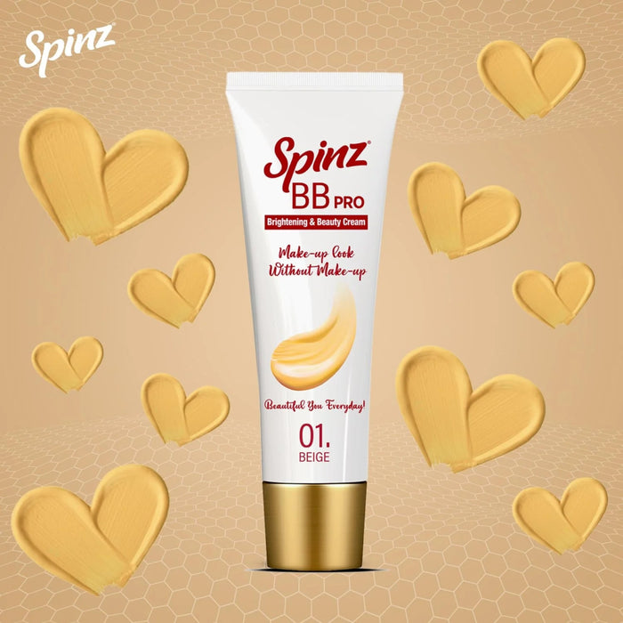 Spinz BB Pro Brightening & Beauty Face Cream (Beige 01), 29g - Cavinkart