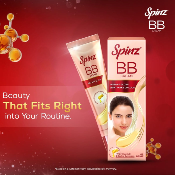 Spinz BB Pro Brightening & Beauty Face Cream (Beige 01), 29g - Cavinkart