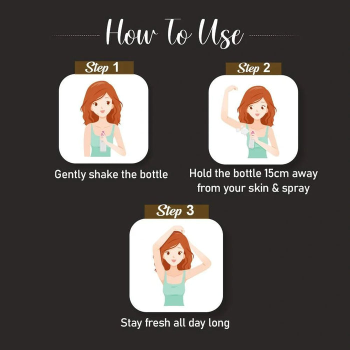 Spinz Black Magic Perfumed Deo for Women, with International Fragrances for Long Lasting Freshness and 24 Hours Protection, 200ml - Cavinkart