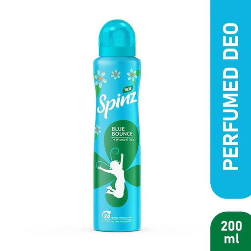 Spinz Blue Bounce Perfumed Deo for Women, with Fresh Tuberose Fragrance for Long Lasting Freshness and 24 Hours Protection, 200ml - Cavinkart