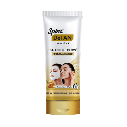Spinz DeTan Face Pack | Tan Removal Cream with Besan, Honey & Kojic Acid (100g) (Pack of 2) - Cavinkart