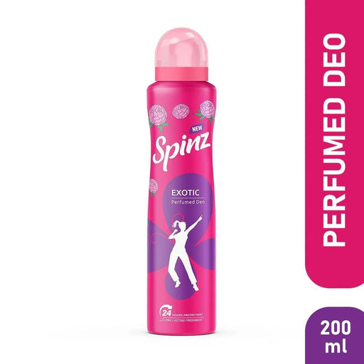 Spinz Exotic Perfumed Deo for Women, with Bulgarian Rose Fragrance for Long Lasting Freshness and 24 Hours Protection, 200ml | A long - lasting perfume deo for women | 24 - Hour Sweat and Body Odour Protection - Cavinkart
