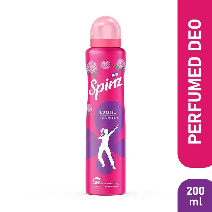 Spinz Exotic Perfumed Deo for Women, with Bulgarian Rose Fragrance for Long Lasting Freshness and 24 Hours Protection, 200ml | A long - lasting perfume deo for women | 24 - Hour Sweat and Body Odour Protection - Cavinkart