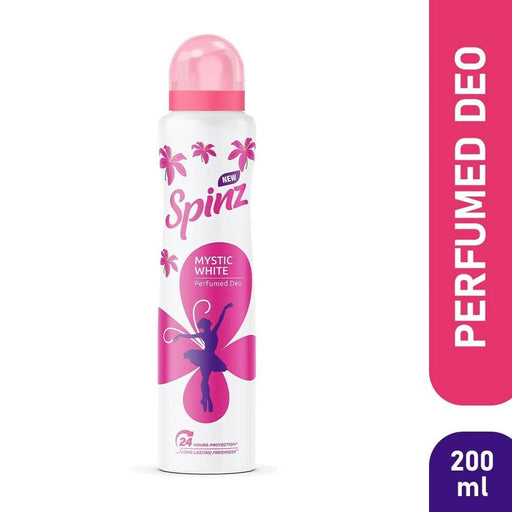Spinz Mystic White Perfumed Deo for Women, with Fresh Lily Fragrance for Long Lasting Freshness and 24 Hours Protection, 200ml - Cavinkart