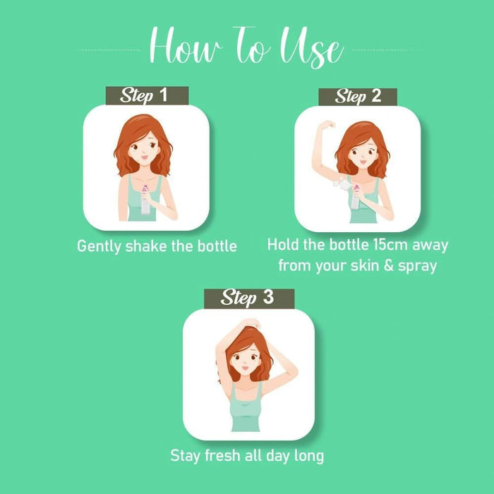 Spinz Pristine Green Perfumed Deo for Women, with International Fragrances for Long Lasting Freshness and 24 Hours Protection, 200ml - Cavinkart