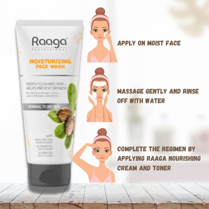 Raaga Professional Moisturizing Facewash for Normal to Dry Skin 80ml