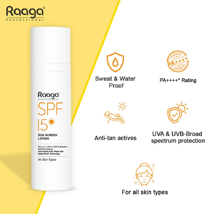 Raaga Professional Sunscreen Lotion SPF 15, 55ml