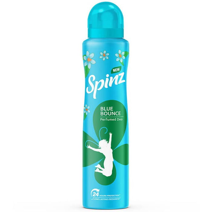 Spinz Blue Bounce Perfumed Deo for Women, with Fresh Tuberose Fragrance for Long Lasting Freshness and 24 Hours Protection, 200ml