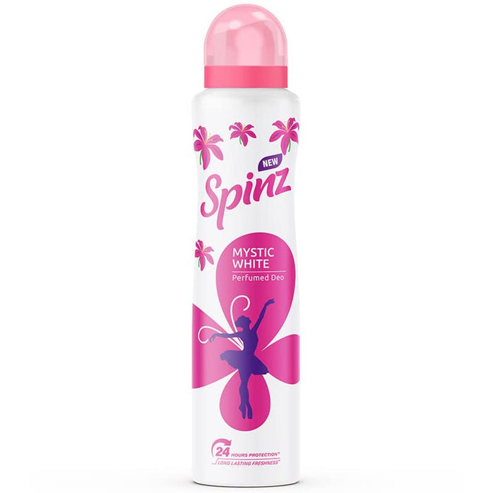 Spinz Mystic White Perfumed Deo for Women, with Fresh Lily Fragrance for Long Lasting Freshness and 24 Hours Protection, 200ml