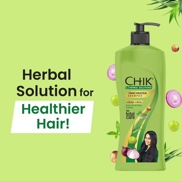 Chik Panchratan Herbal Solution Total Hair Care Shampoo, For Soft, Smooth & voluminous Hair, 1L