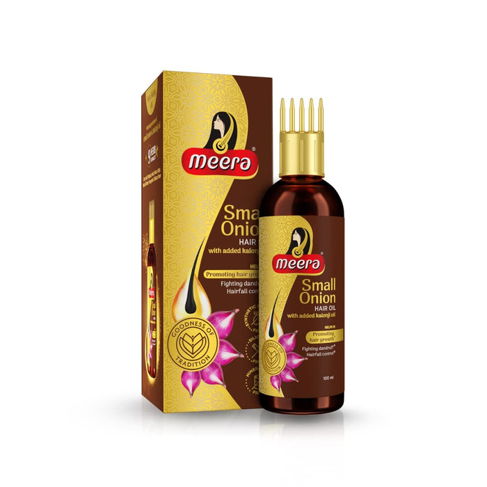 Meera Small Onion Hair Oil For Hair Growth, Enriched With Small Onion, 9 Herb Extract & Kalonji Oil, NO Silicone, 200ml