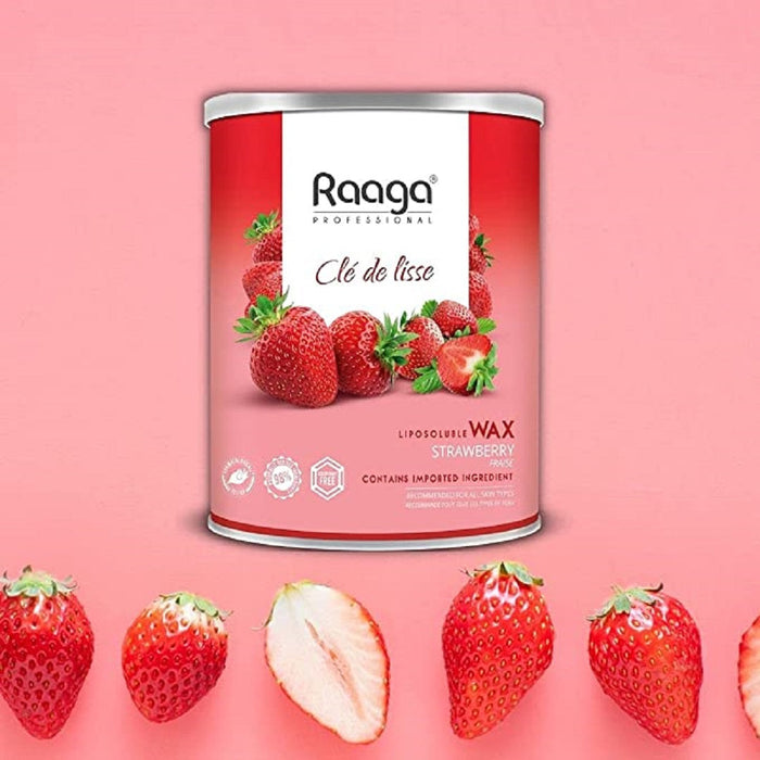 Raaga Professional Strawberry Liposoluble Wax For Body, 800ml