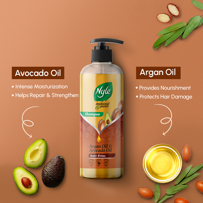 Nyle Shampoo For Frizz Free Hair, With Goodness Of Argan Oil & Avocado Oil - 300ml