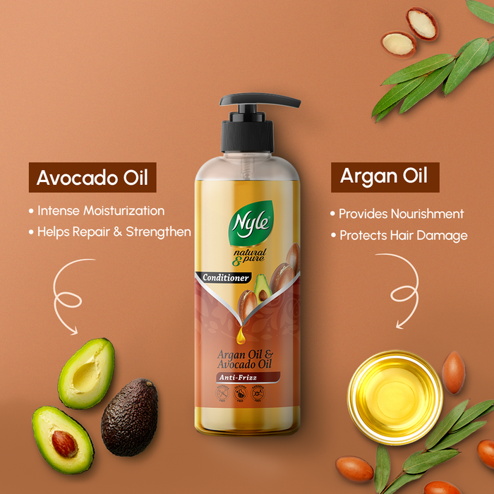 Nyle Conditioner For Frizz Free Hair, With Goodness Of Argan Oil & Avocado Oil - 250ml