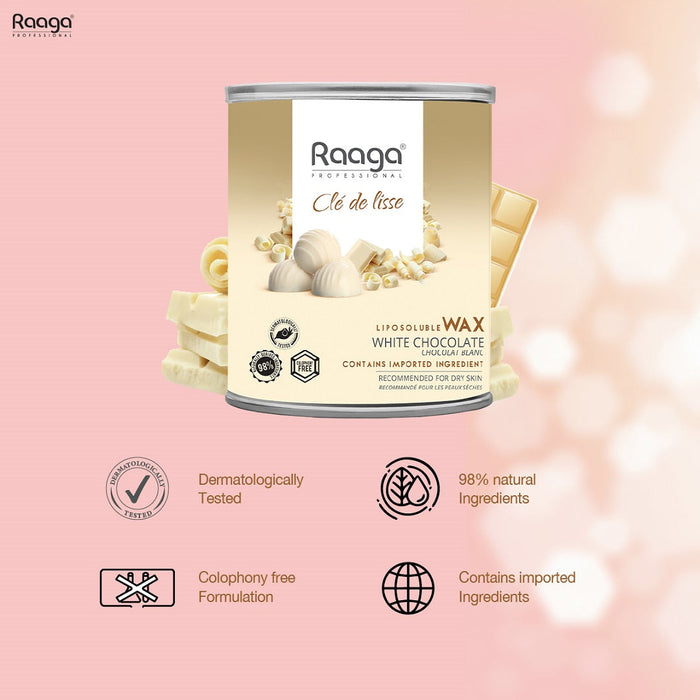 Raaga Professional Liposoluble Wax, White Chocolate, 800ml