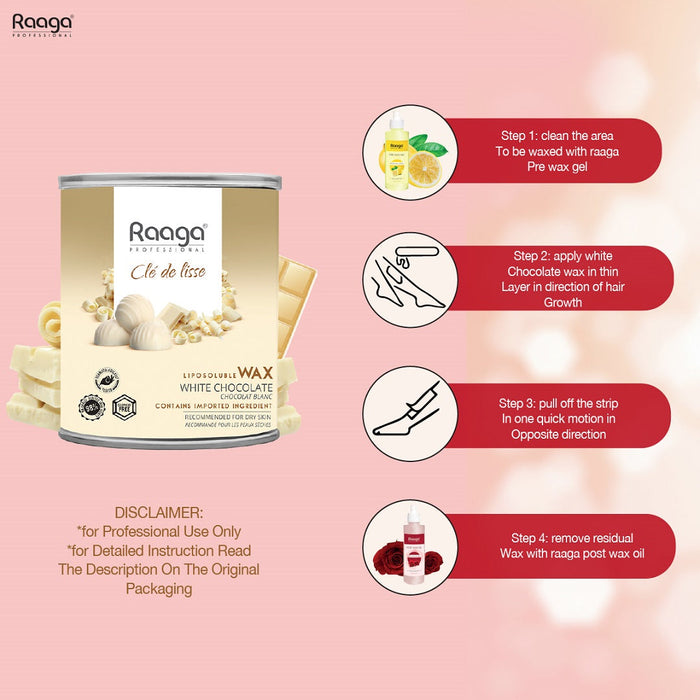 Raaga Professional Liposoluble Wax, White Chocolate, 800ml