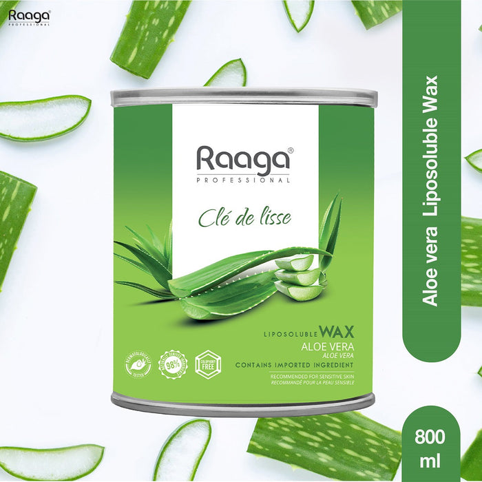 Raaga Professional Liposoluble Wax, Aloe Vera, 800ml