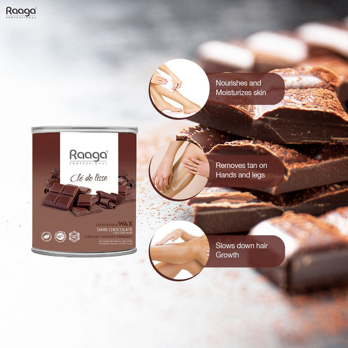 Raaga Professional Liposoluble Wax, Dark Chocolate, 800ml