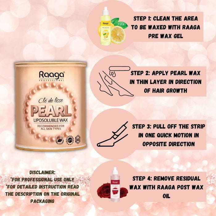 Raaga Professional Liposoluble Wax, Pearl, All Skin Types, 800 g