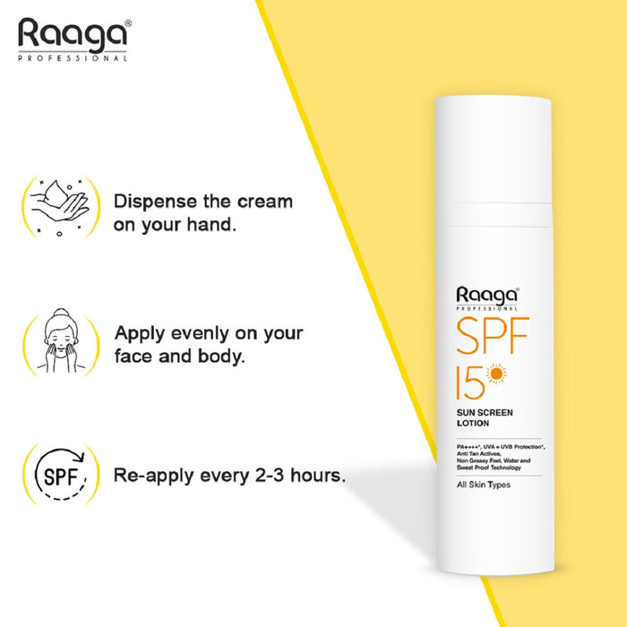 Raaga Professional Sunscreen Lotion SPF 15, 55ml
