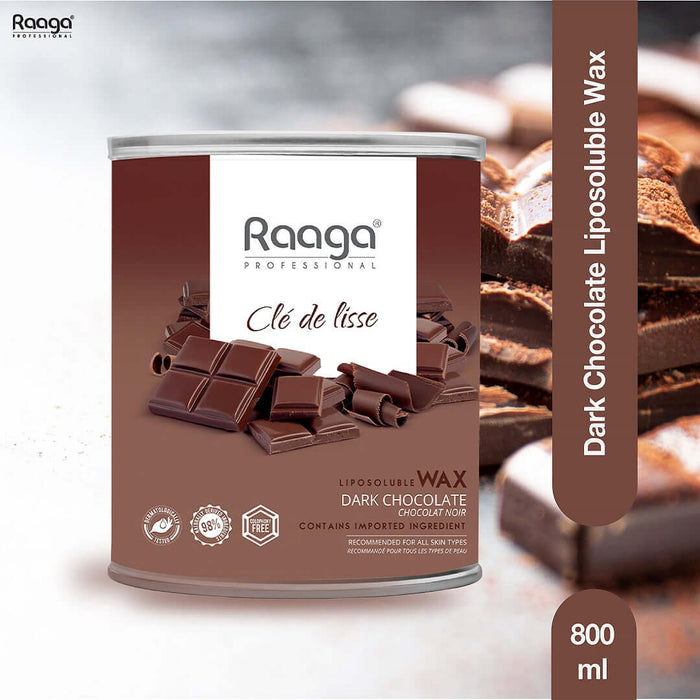 Raaga Professional Liposoluble Wax with Dark Chocolate | Pain free waxing suitable for All skin types, 800ml - Cavinkart